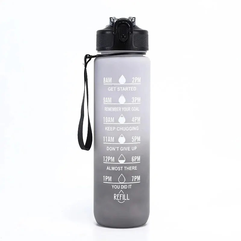 32 Oz Leakproof Water Bottles with Times to Drink and Straw Motivational Drinking Sports Water Bottle for Fitnes Gym Outdoor