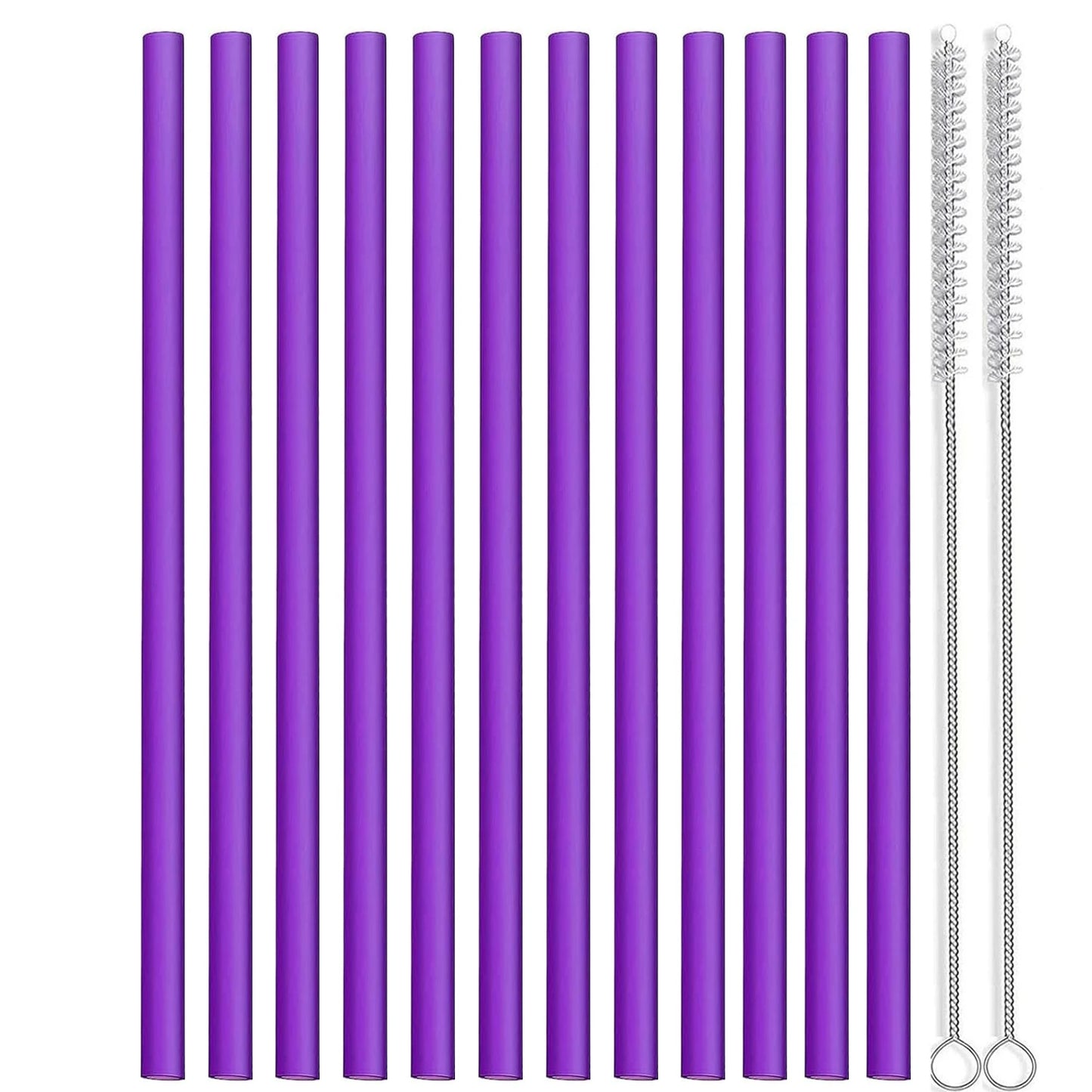 12 Pack Color Replacement Straws for 40 oz 30 oz Tumbler, 12 in Long Reusable Plastic Straws for Cup Accessories