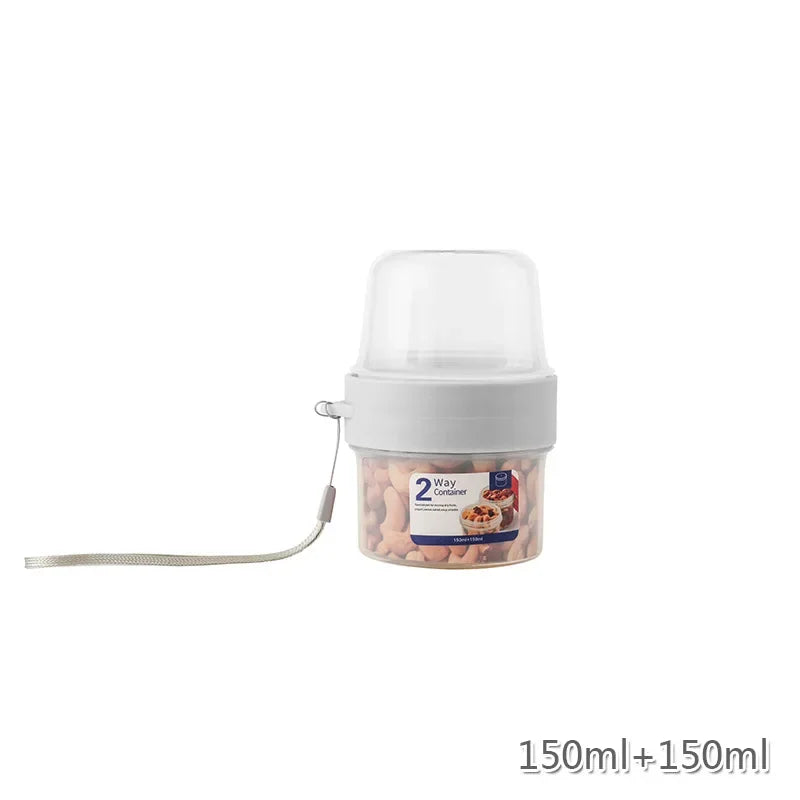 Breakfast Oatmeal Cereal Nut Yogurt Salad Cup Seal Container Set with Fork Sauce Cup Lid Bento Tuppers Food Taper Bowl Lunch Box