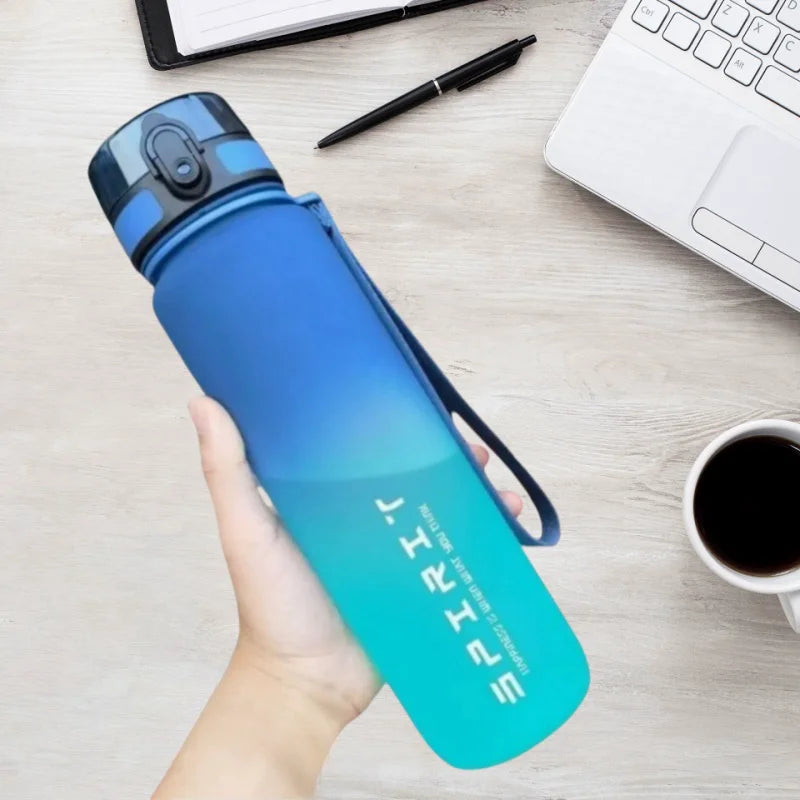 500ML/650ML/1000ML Large Capacity Sports Bottle Motivational Leak Proof Portable Reusable Plastic Cups Outdoor Travel Gym Jugs