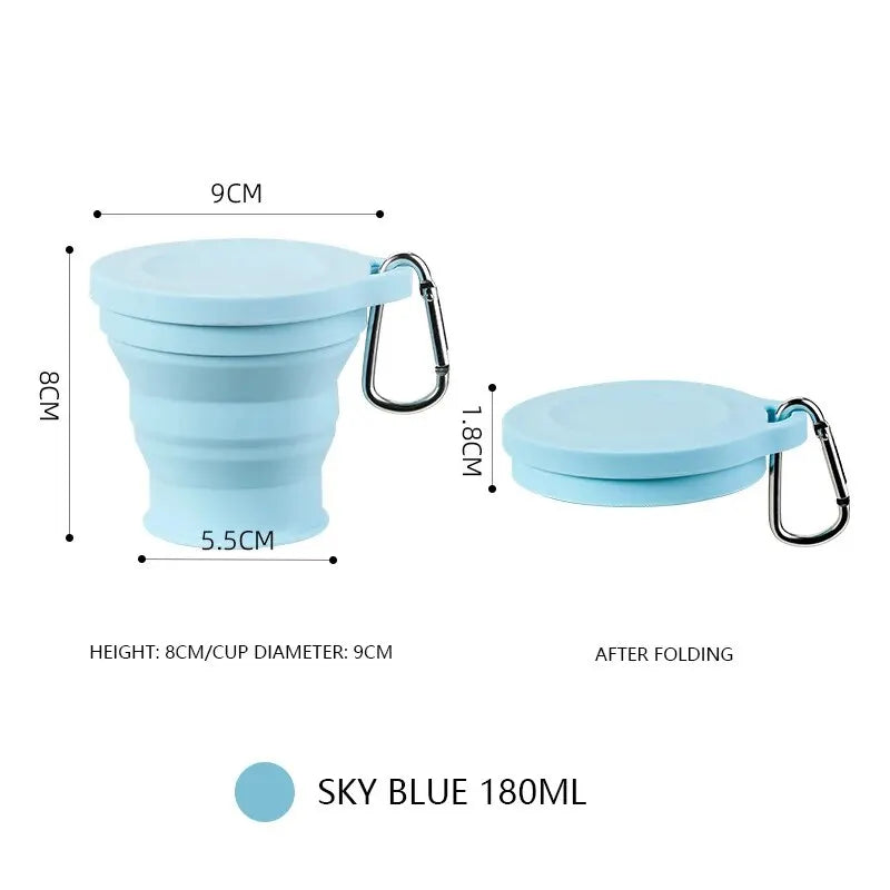 Outdoors Silicone Folding Cup with Hanging Hole Creative Water Cup Travel Portable Washing Cup Fashion Travel Silicone Cup