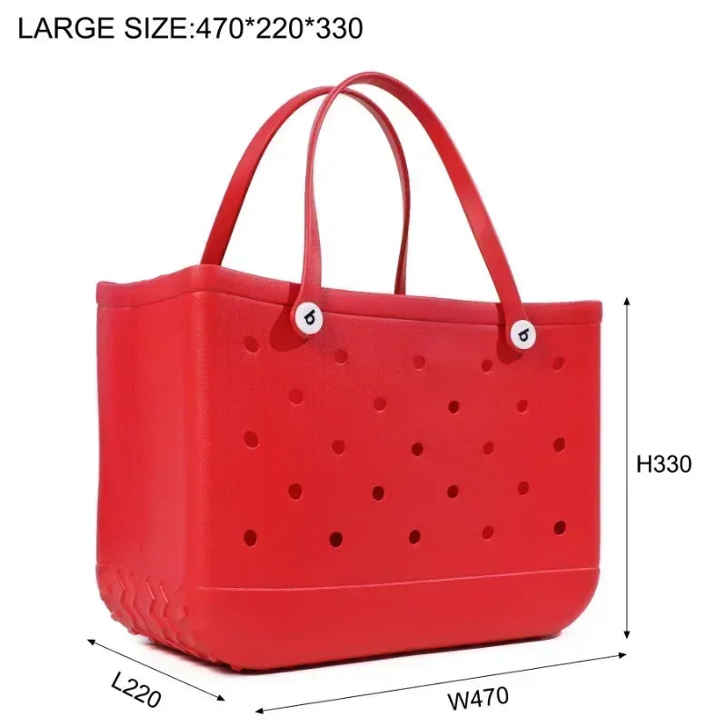 XL Extra Large Beach Bag EVA Rubber Waterproof Beach Travel Picnic Storage Basket Women Shopping Handbag Sac Jelly Tote Bag