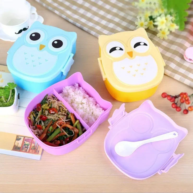 Portable Plastic Children Students Lunch Box  Bento Box Food Container Carton  Dinnerware Cutlery Food Container