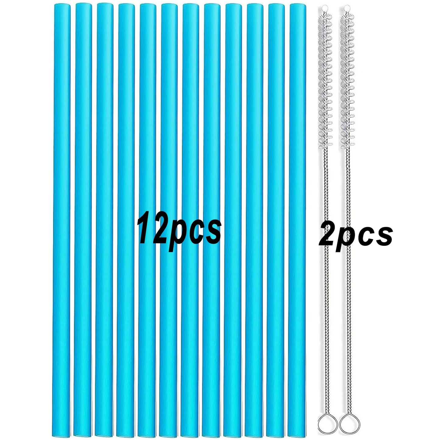 12 Pack Color Replacement Straws for 40 oz 30 oz Tumbler, 12 in Long Reusable Plastic Straws for Cup Accessories