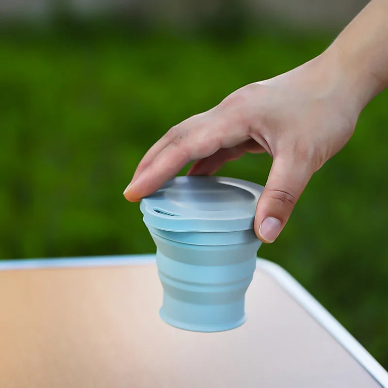 Outdoors Silicone Folding Cup with Hanging Hole Creative Water Cup Travel Portable Washing Cup Fashion Travel Silicone Cup