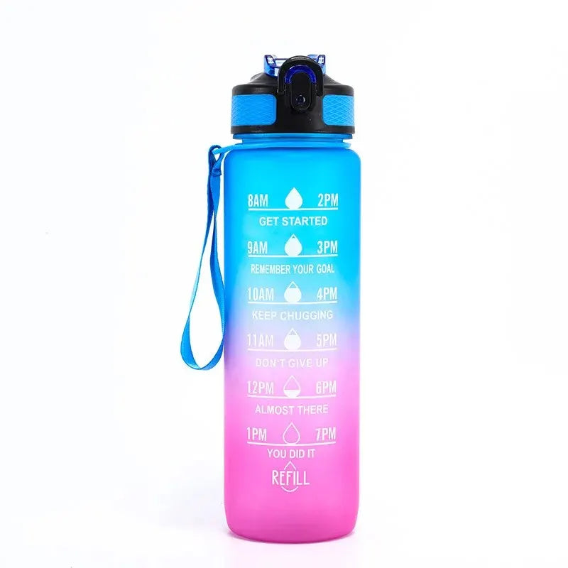 32 Oz Leakproof Water Bottles with Times to Drink and Straw Motivational Drinking Sports Water Bottle for Fitnes Gym Outdoor