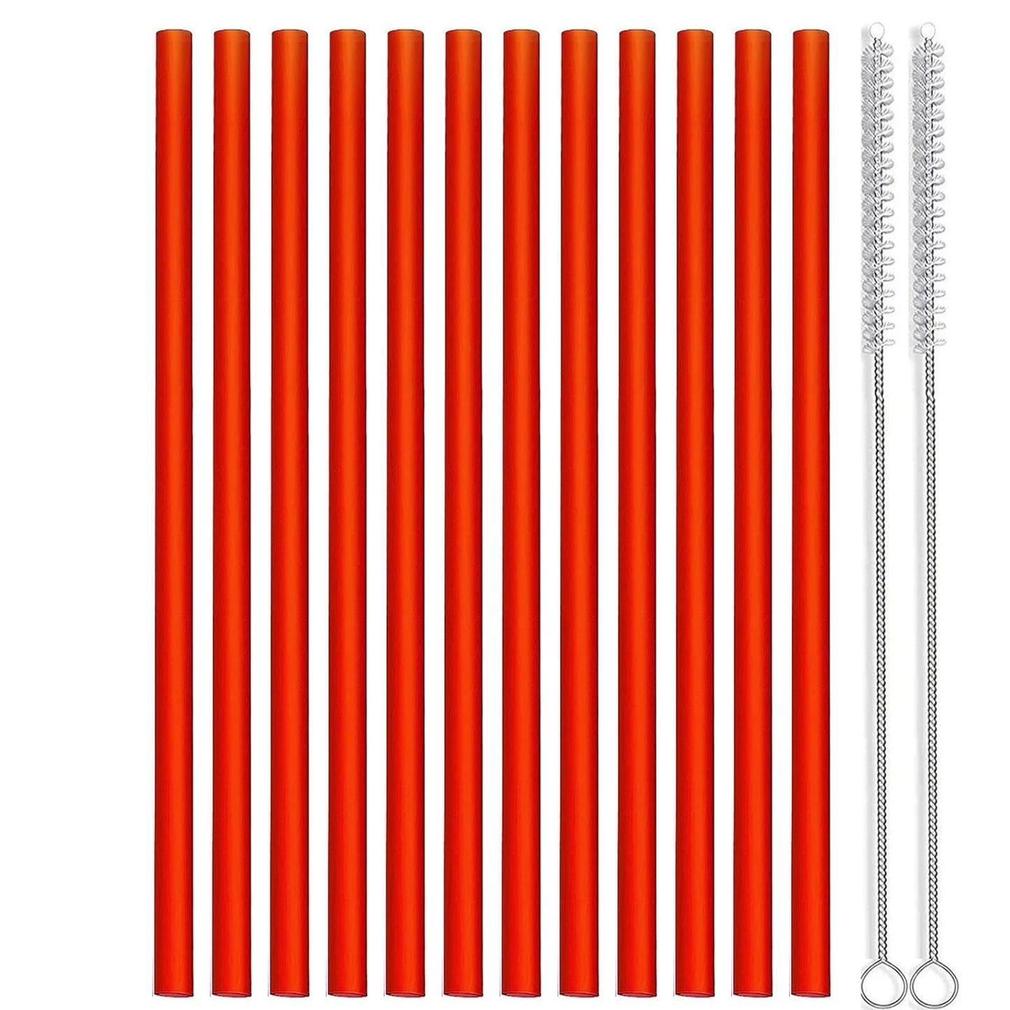 12 Pack Color Replacement Straws for 40 oz 30 oz Tumbler, 12 in Long Reusable Plastic Straws for Cup Accessories