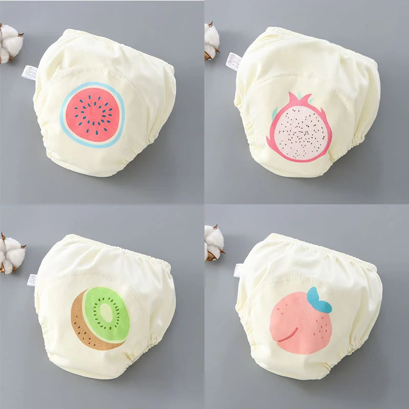 4PCS Baby Waterproof Diapers Pee Shorts Underwears Reusable Soft Ecological Cotton Toddler Potty Training Pants For Boys Girls