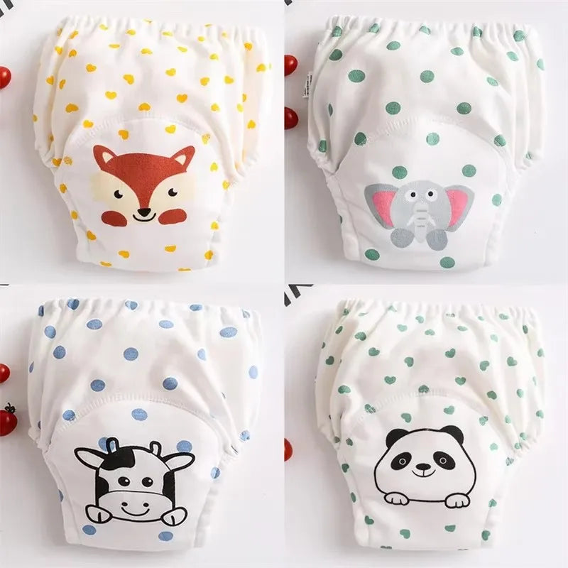 4PCS Baby Waterproof Diapers Pee Shorts Underwears Reusable Soft Ecological Cotton Toddler Potty Training Pants For Boys Girls