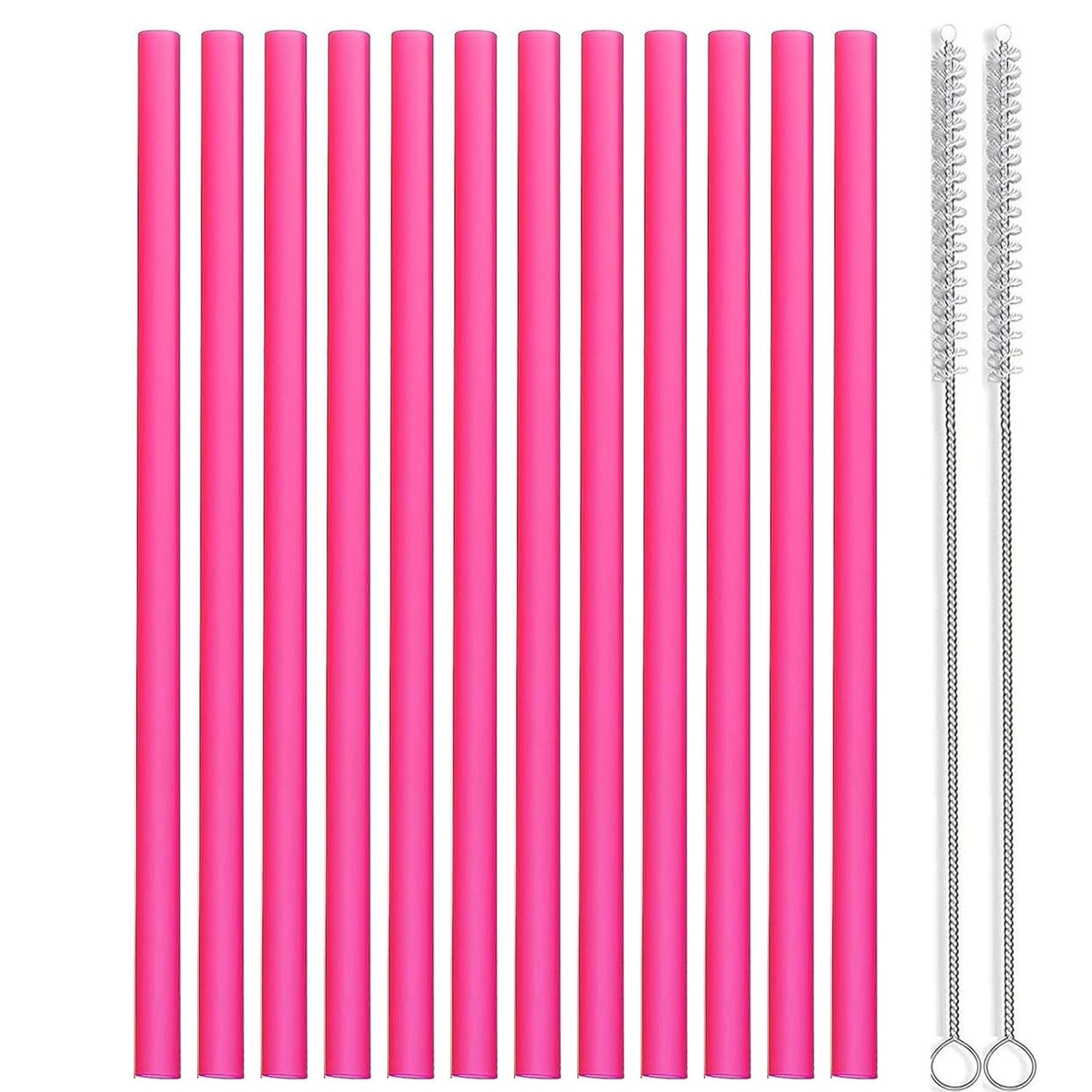 12 Pack Color Replacement Straws for 40 oz 30 oz Tumbler, 12 in Long Reusable Plastic Straws for Cup Accessories