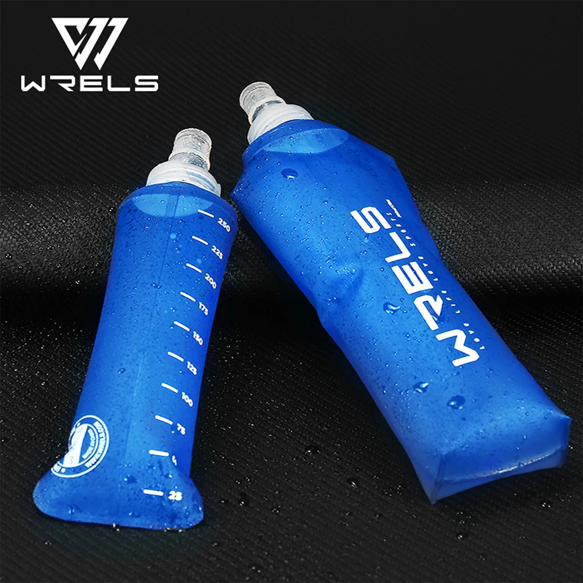 WRELS Folding Water Bag Soft Flask TPU BPA-Free Collapsible Water Bottle Outdoor Sport Hiking Camping Running Portable Water Bag