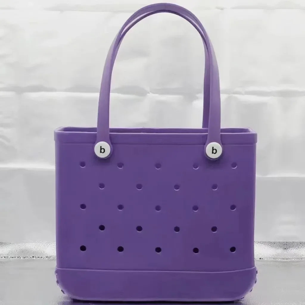 XL Extra Large Beach Bag EVA Rubber Waterproof Beach Travel Picnic Storage Basket Women Shopping Handbag Sac Jelly Tote Bag