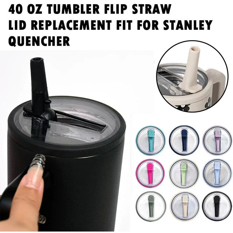 Spill-proof Cup Cover For Stanley 40oz Replaceable Environmental Protection Cup Cover Creative Spiral Straw Cover Cup Accessorie