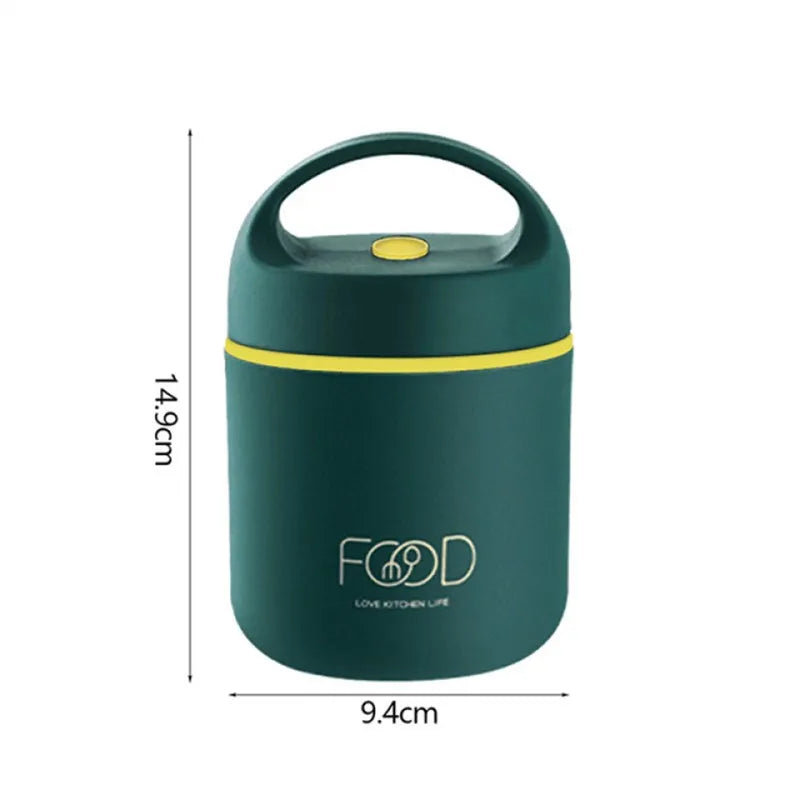 Stainless Steel Vacuum Thermal Lunch Box Portable Food Warmer Soup Cup Thermos Containers Simple Durable Bento Box For Children