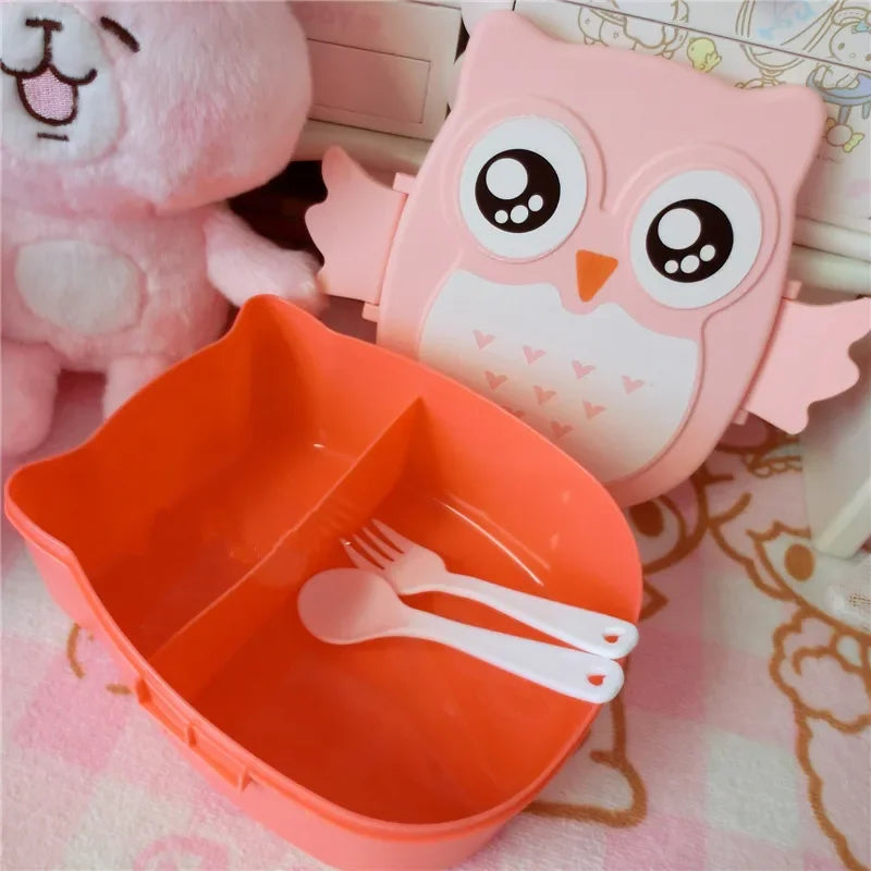 Portable Plastic Children Students Lunch Box  Bento Box Food Container Carton  Dinnerware Cutlery Food Container